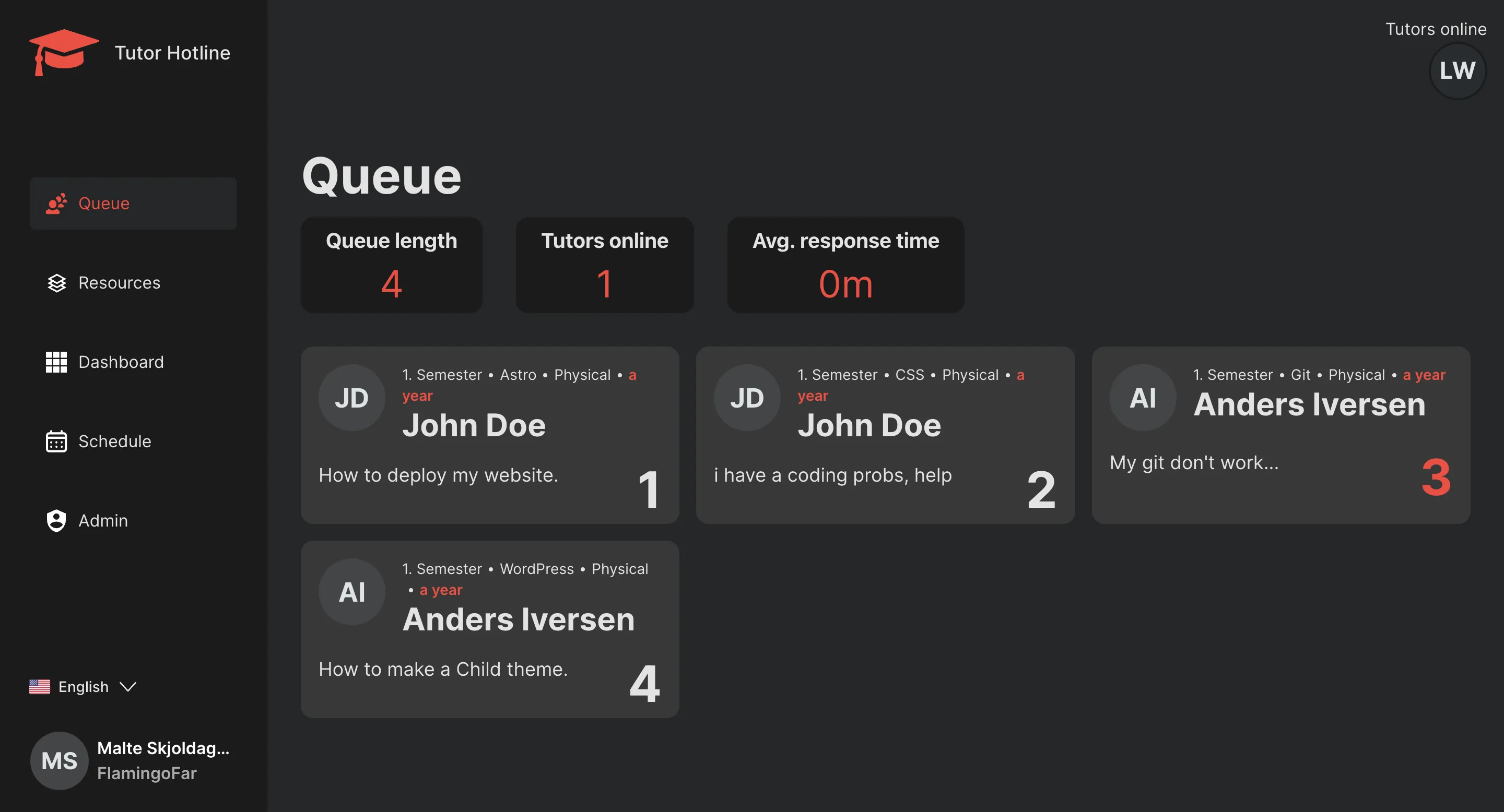 Tutor Queue